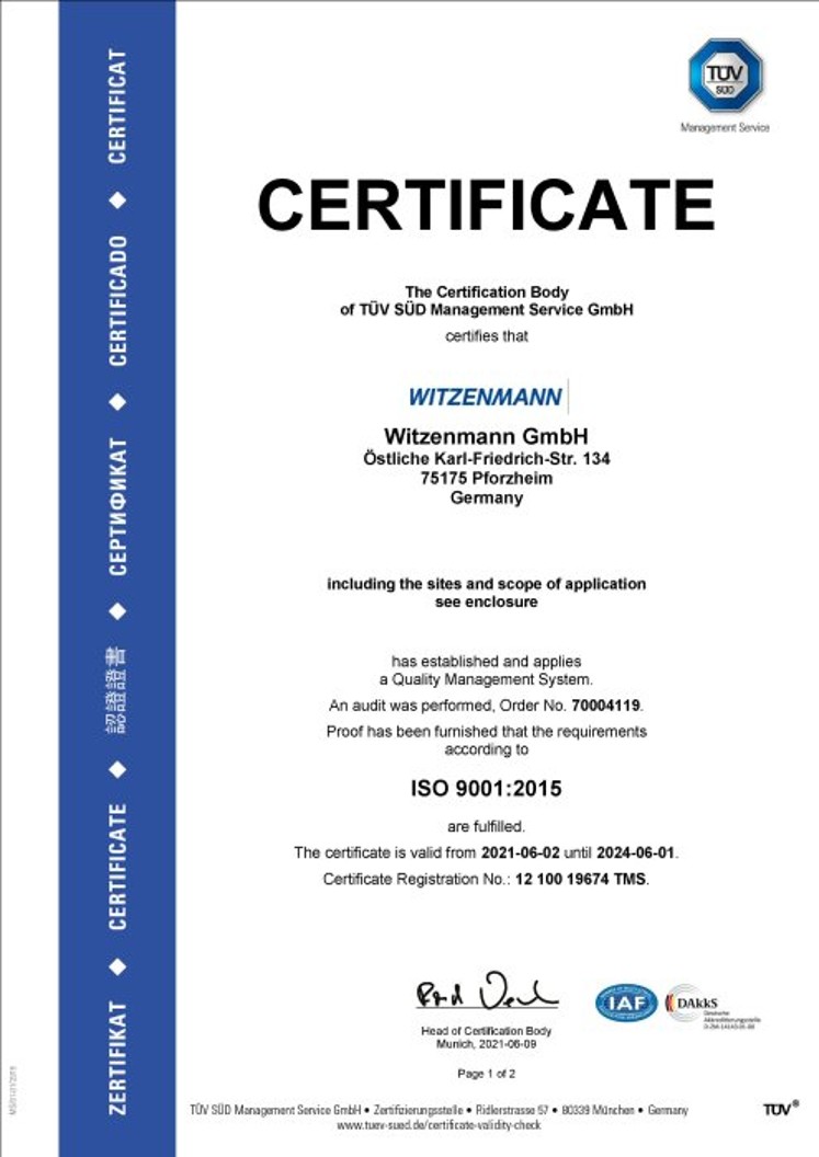 ISO 9001:2015 Certificate Witzenmann GmbH_preview